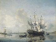 Frigate 'Rotterdam' on the Meuse before Rotterdam Nicolaas Baur